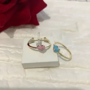 Anel Falange Coração Resinado Banhado a Ouro 18k