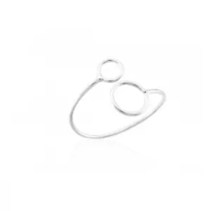 Anel Regulavel Dois Circulos Prata 925