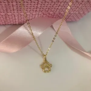 Colar Infantil 35cm Patinha Dog Banhado a Ouro 18k