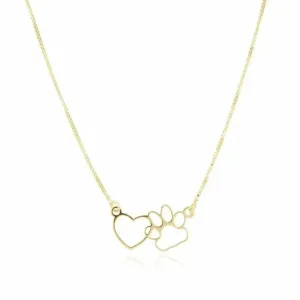 Colar Love Pet 45cm Banhado a Ouro 18k