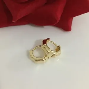 Brinco Argolinha Trabalhada Banhado a Ouro 18k