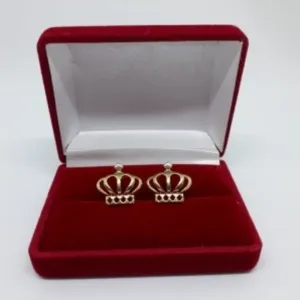 Brinco Coroa Lisa Banhado a Ouro 18k