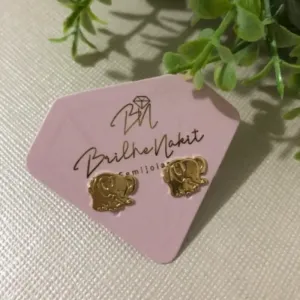 Brinco Infantil Elefante Banhado a Ouro 18k