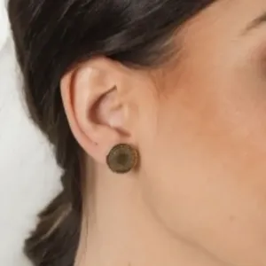 Brinco Medalhão Pai Nosso Banhado a Ouro 18k