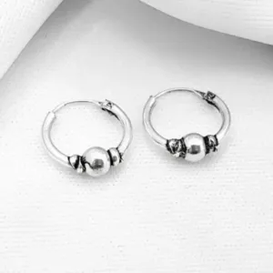 Brinco Prata 925 Argolinha Trabalhada