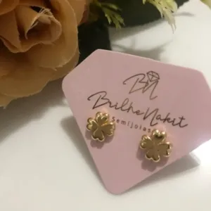 Brinco Trevo Banhado a Ouro 18k