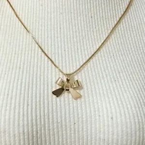 Colar Laço Liso 45cm Banhado a Ouro 18k