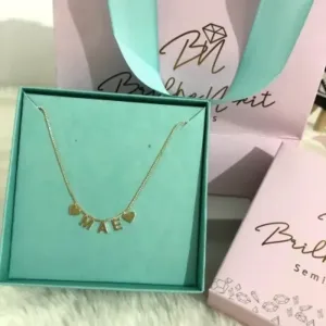 Colar Mãe 40cm + 5cm Banhado a Ouro 18k