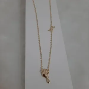 Colar Dois Passarinhos 45cm Banhado a Ouro 18k