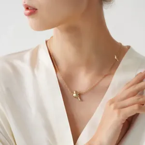 Colar Dois Passarinhos 45cm Banhado a Ouro 18k