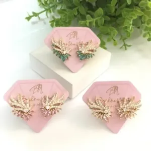 Brinco Dourado Eaf Cuff Asas Cravejadas mais Navetes