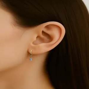 Brinco Argolinha com Pingente Zircônia M Banhado a Ouro 18k