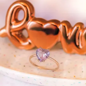 Anel Pedra Cristal Ametista Prata 925