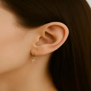 Brinco Argolinha com Pingente Fé Banhada a Ouro 18K