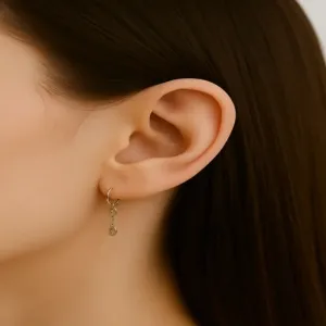 Brinco Dourado Argolinha com 2 Pingente GUCCI