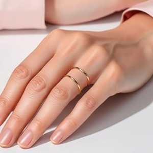 Anel Aro Duplo Ajustável Banhado a Ouro 18k