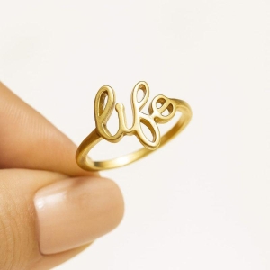 Anel Dourado Life Banhado a Ouro 18k