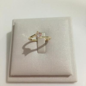 Anel Solitário Banhado a Ouro 18k