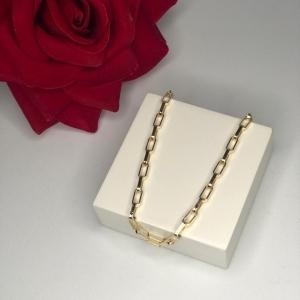 Pulseira Elos Dourada 15cm + 5cm Banhado a Ouro 18k