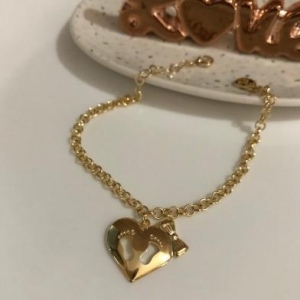 Pulseira Pezinho Menina 17cm + 5cm Banhado a Ouro 18k