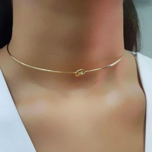 Choker Aro Nozinho Banhado a Ouro 18k