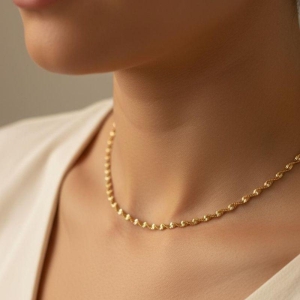 Choker Fita Torcida 3mm (30cm + 10cm) Banhado a Ouro 18k