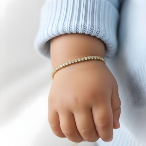 Pulseira Infantil Riviera 11cm + 5cm Extensor Banhado a Ouro 18k