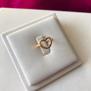 Anel Coração Vazado Trabalhado Banhado a Ouro 18k