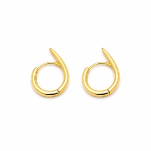 Brinco Argolinha Virgula Banhada a Ouro 18k