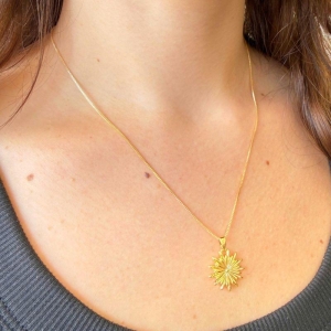 Colar Luz do Sol 45cm Banhada a Ouro 18k