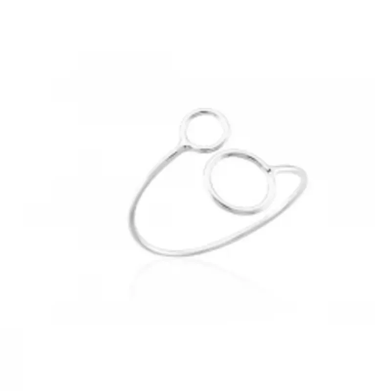 Anel Regulavel Dois Circulos Prata 925