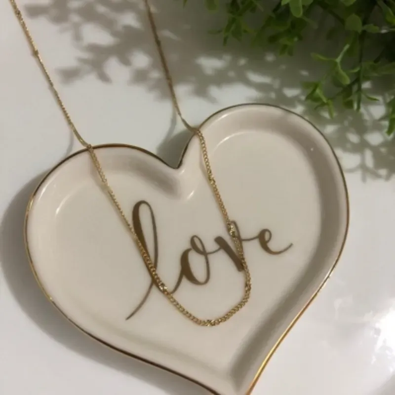 Colar Corrente 40cm + 5cm Extensor Banhado a Ouro 18k