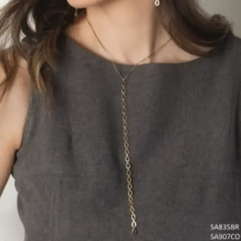 Colar Gravata Gotinhas Banhado a Ouro 18k