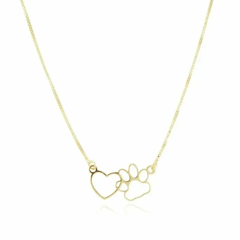 Colar Love Pet 45cm Banhado a Ouro 18k