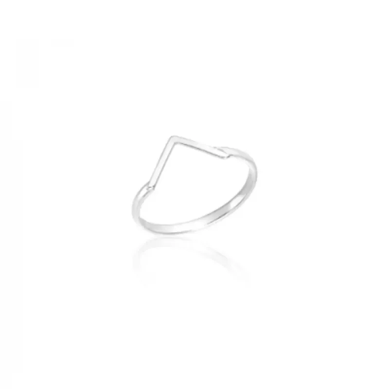 Anel Minimalista V Prata 925