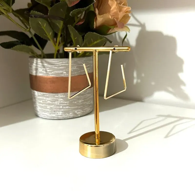 Brinco Argola Geométrica 20mm Banhado a Ouro 18k