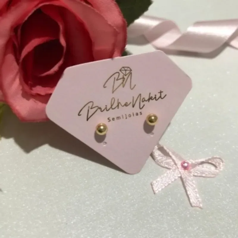 Brinco Bola Lisa Baby com Tarracha Baby 4mm  Banhado a Ouro 18k