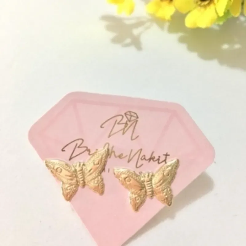 Brinco Borboleta Dourada Banhada a Ouro 18k