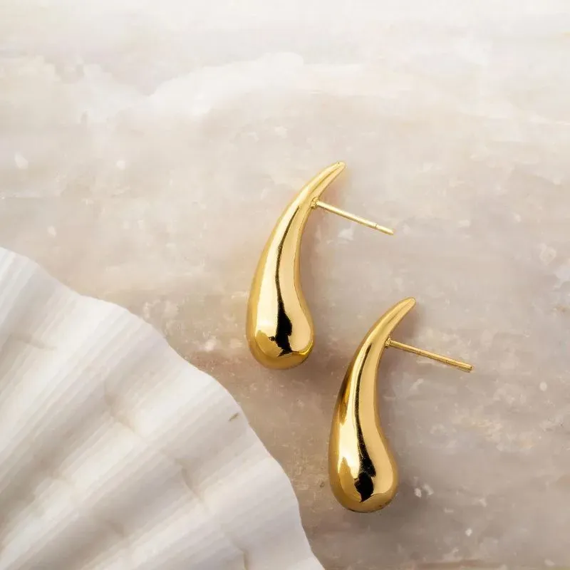 Brinco Gota Charme Banhado a Ouro 18k