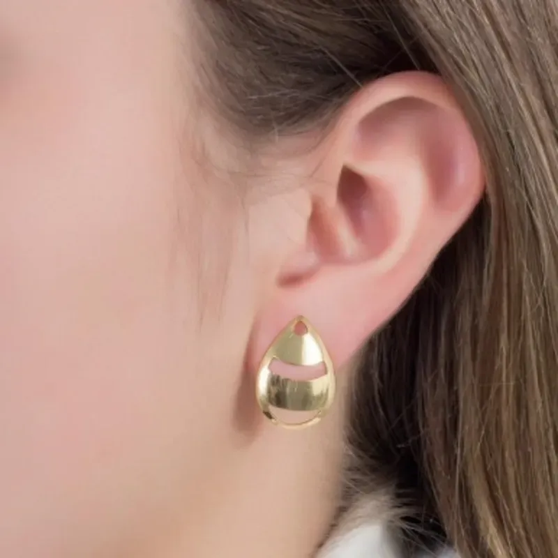 Brinco Gota Trabalhada Banhada a Ouro 18k