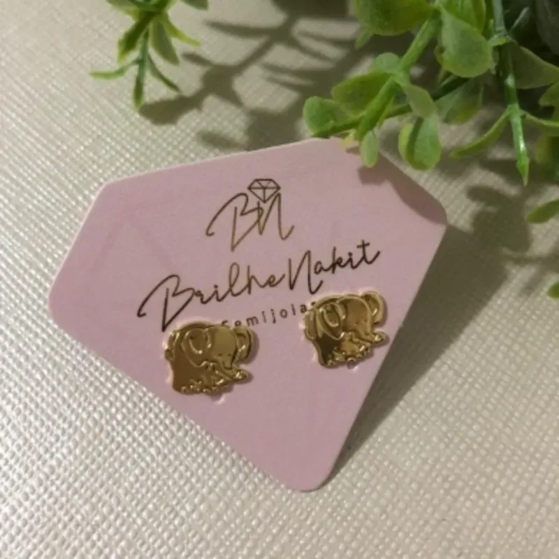 Brinco Infantil Elefante Banhado a Ouro 18k