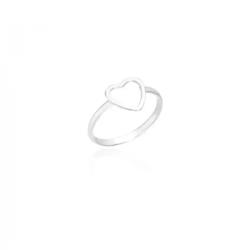 Anel Coração Vazado Prata 925