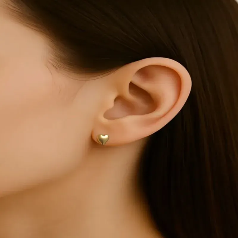 Brinco Coração Cheio Banhado no Ouro 18k