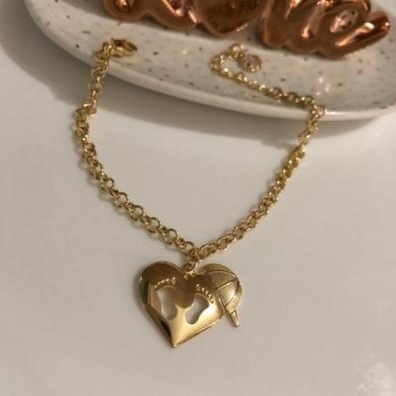 Pulseira Pezinho Menino 17cm + 5cm Banhado a Ouro 18k