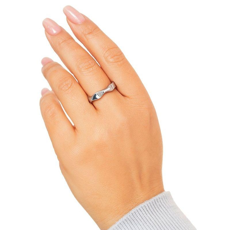 Anel Ajustável Design Orgânico Banhado a Ródio Branco