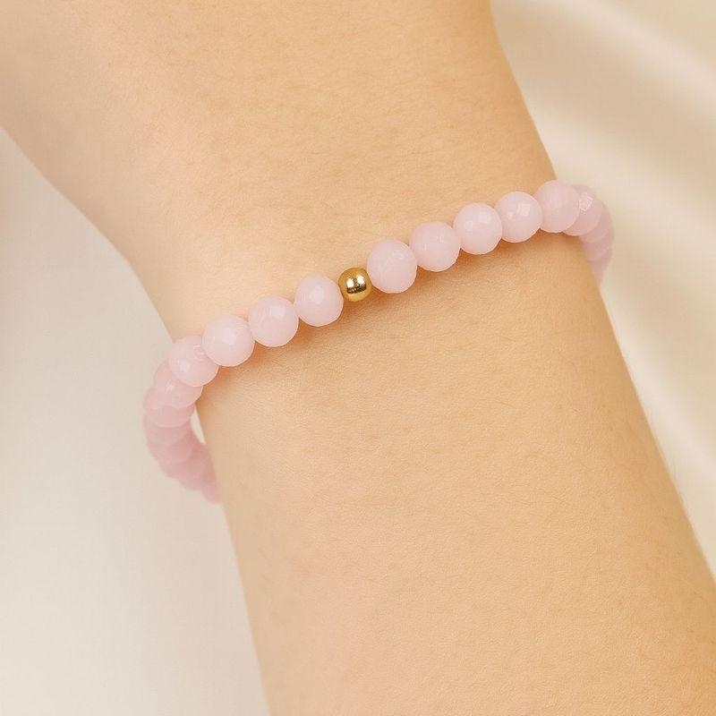 Pulseira Cristais Rosa Bêbe