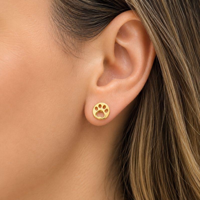 Brinco Patinha Pet Banhada a Ouro 18k