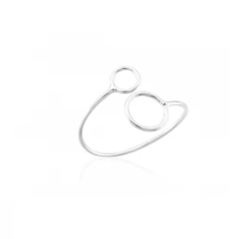 Anel Regulavel Dois Circulos Prata 925