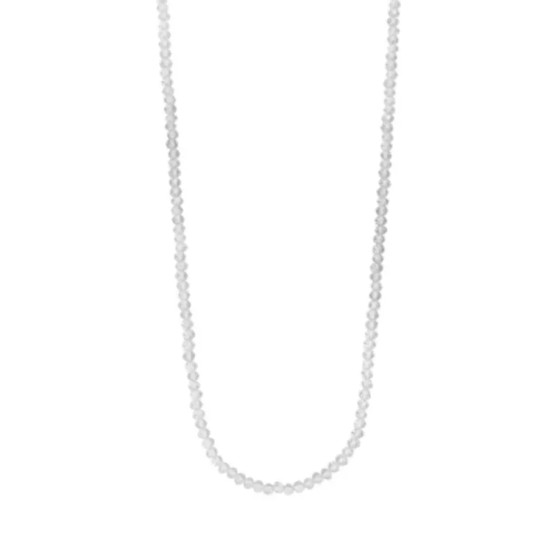 Colar Cristais Brancos 40cm + 5cm Extensor Banhado a Ouro 18k