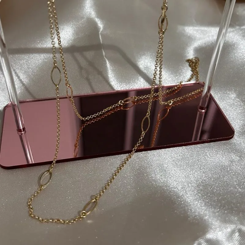 Colar Elo Portugues com Folhas Vazadas 80cm Banhado a Ouro 18k